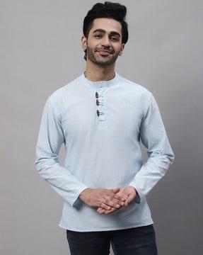 shirt kurta with mandarin-collar