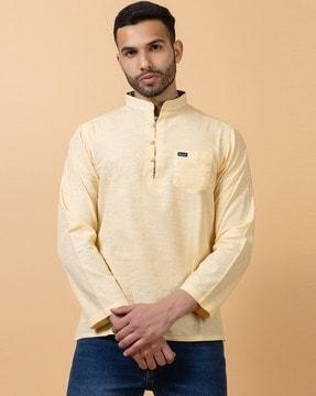 shirt kurta with patch pocket