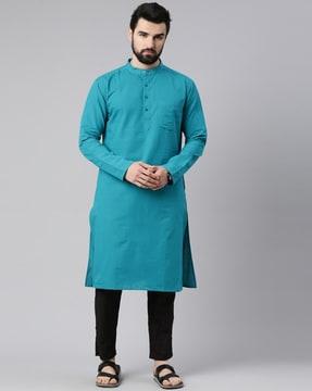 shirt kurta with patch pocket