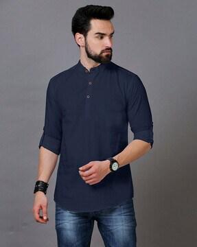 shirt kurta with roll-up sleeves