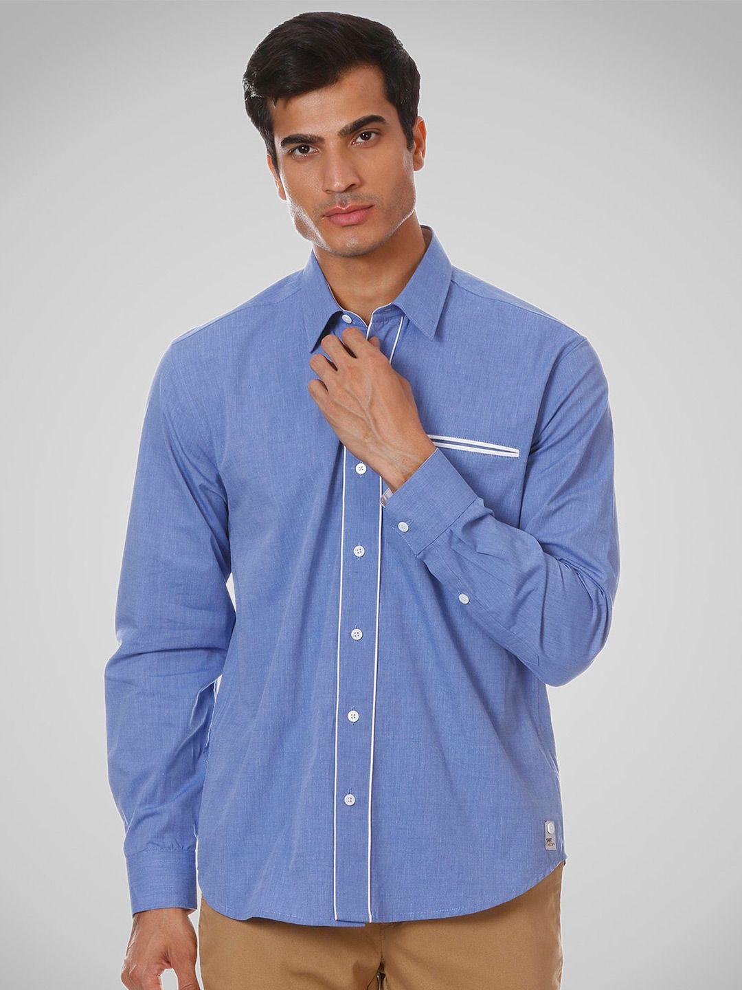 shirt theory men blue comfort cotton casual shirt