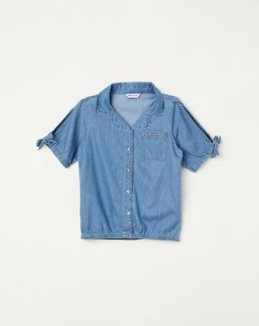 shirt top with button-down detail