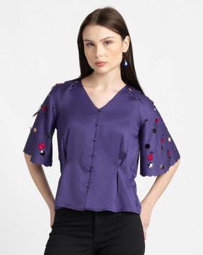 shirt with bell sleeves