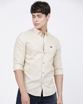 shirt with button-down collar