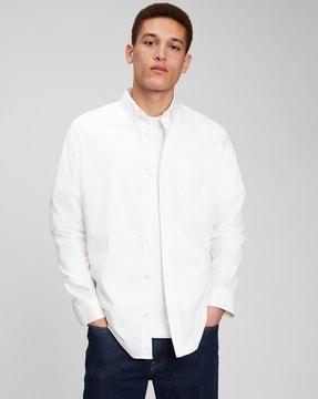 shirt with button-down collar