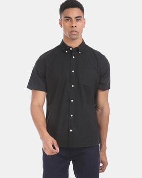 shirt with button-down collar