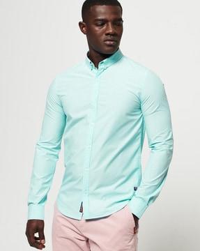 shirt with button-down collar