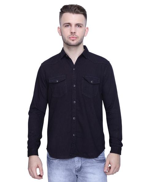 shirt with buttoned flap pockets