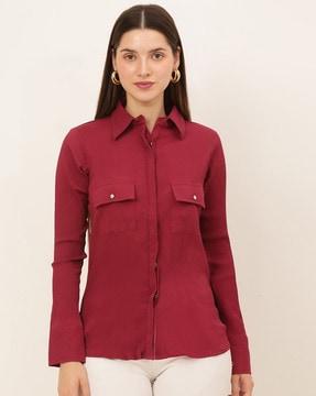 shirt with buttoned flap pockets