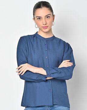 shirt with cuffed sleeves