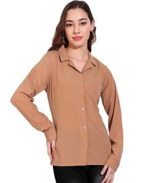 shirt with cuffed sleeves