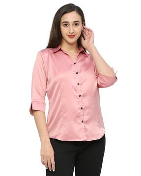 shirt with curved hemline