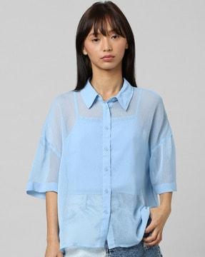 shirt with drop shoulder sleeves
