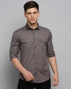 shirt with flap pockets