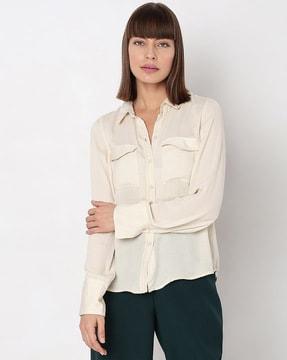 shirt with flap pockets