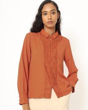 shirt with lacy panel