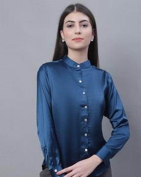 shirt with mandarin collar