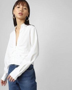 shirt with ruched front