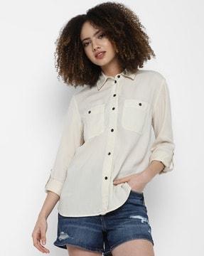 shirt with welt pockets