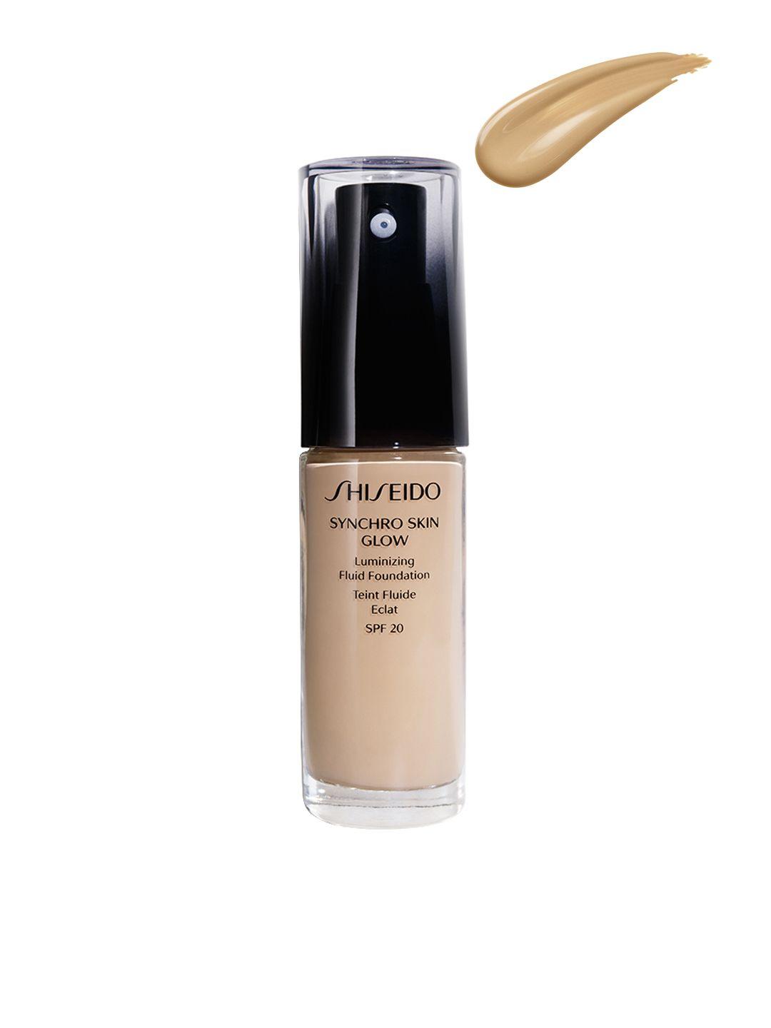shiseido syncro skin glow spf 20 golden 4 luminizing fluid sustainable foundation 30ml