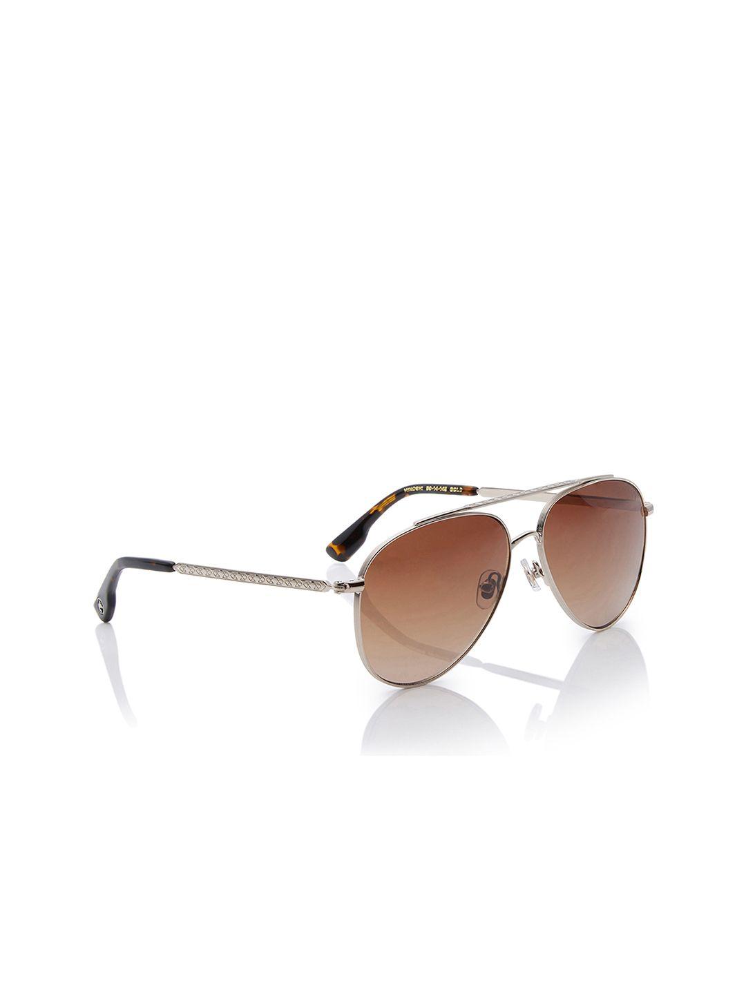 shisen fox hikoshi gold unisex aviator sunglasses with uv protected lens