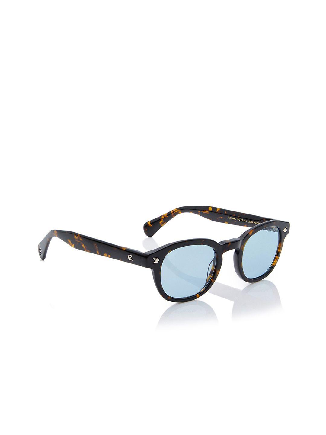 shisen fox unisex oval sunglasses with uv protected lens