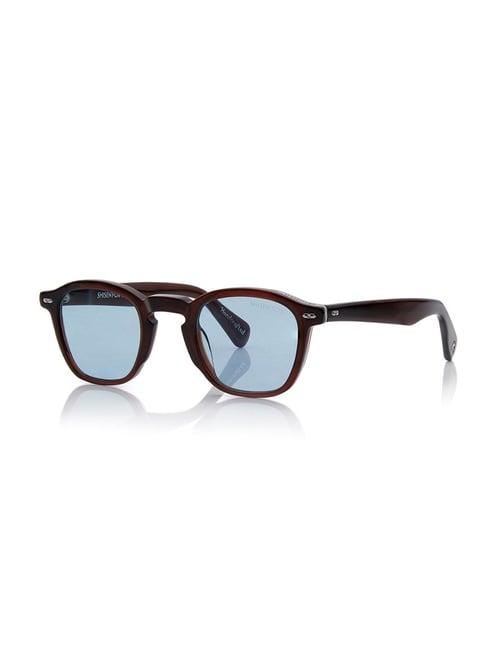 shisen fox blue square unisex sunglasses