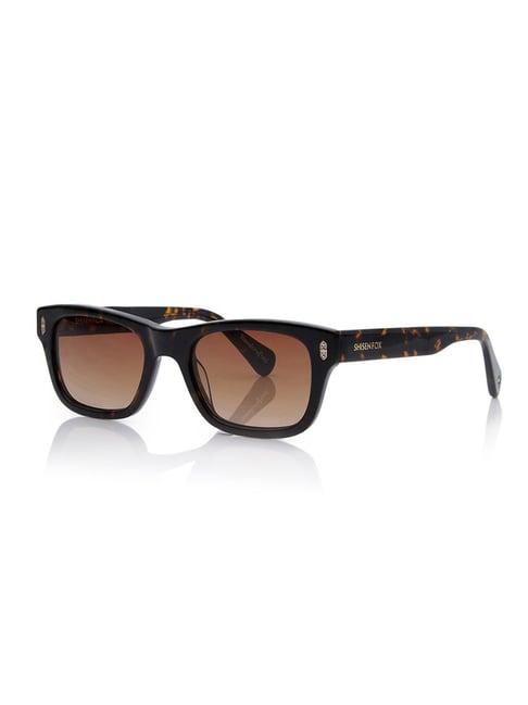 shisen fox brown rectangular unisex sunglasses