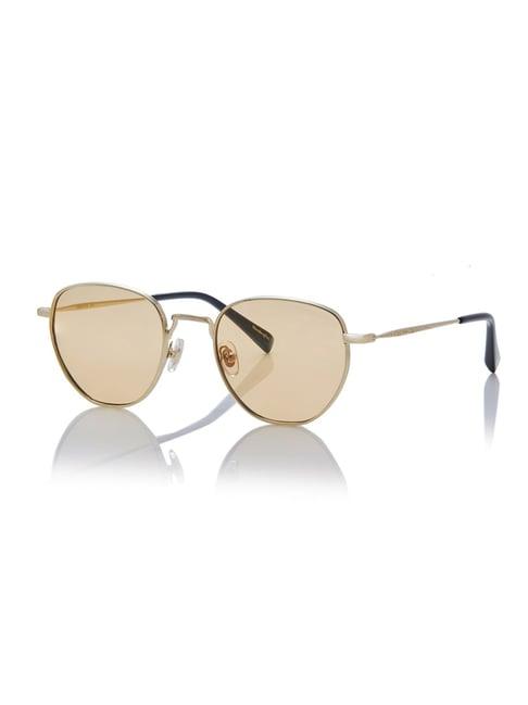 shisen fox brown round unisex sunglasses