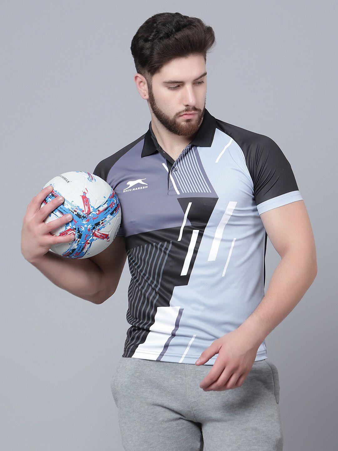 shiv naresh abstract printed dri-fit polo t-shirt