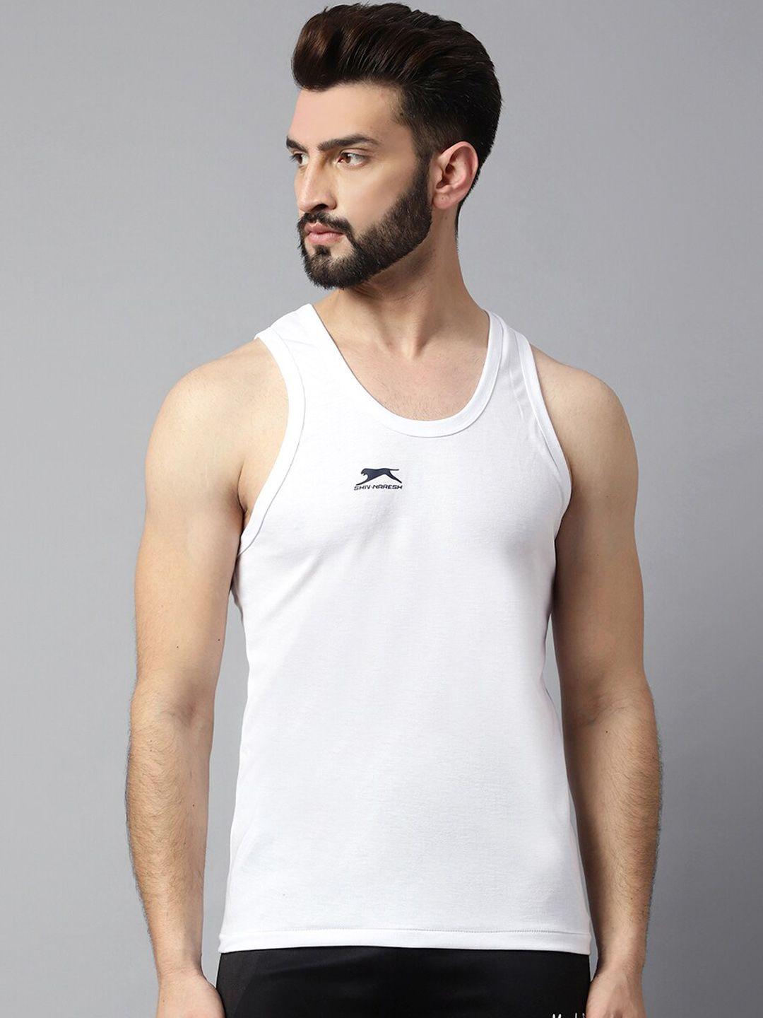 shiv naresh brand logo-printed lycra innerwear vest trainers tank wh