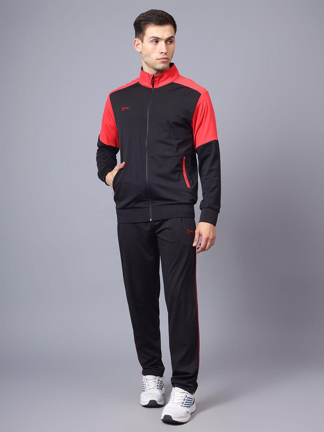 shiv naresh colourblocked mock collar tracksuit