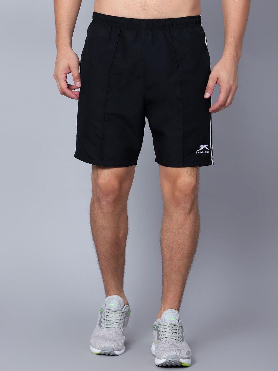 shiv naresh men black running sports shorts