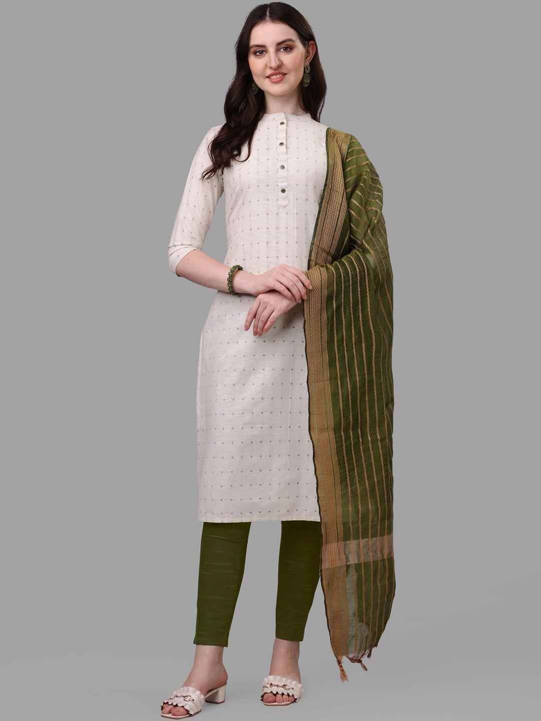 shiv textiles ethnic motifs woven designpure cotton kurta with trousers & dupatta