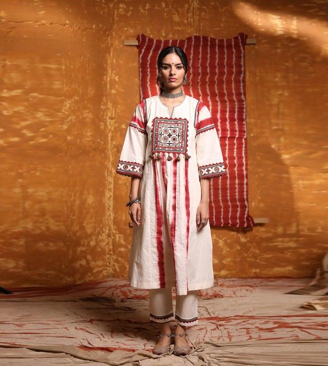 shivani bhargava ivory rajj tie dye patch kurta with pant