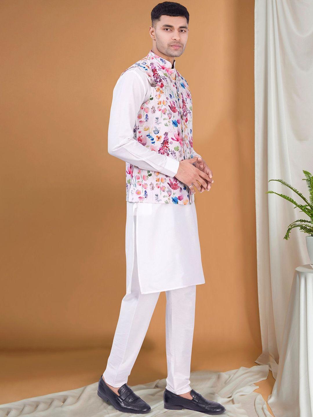 shiwam ethnix printed pure cotton nehru jacket