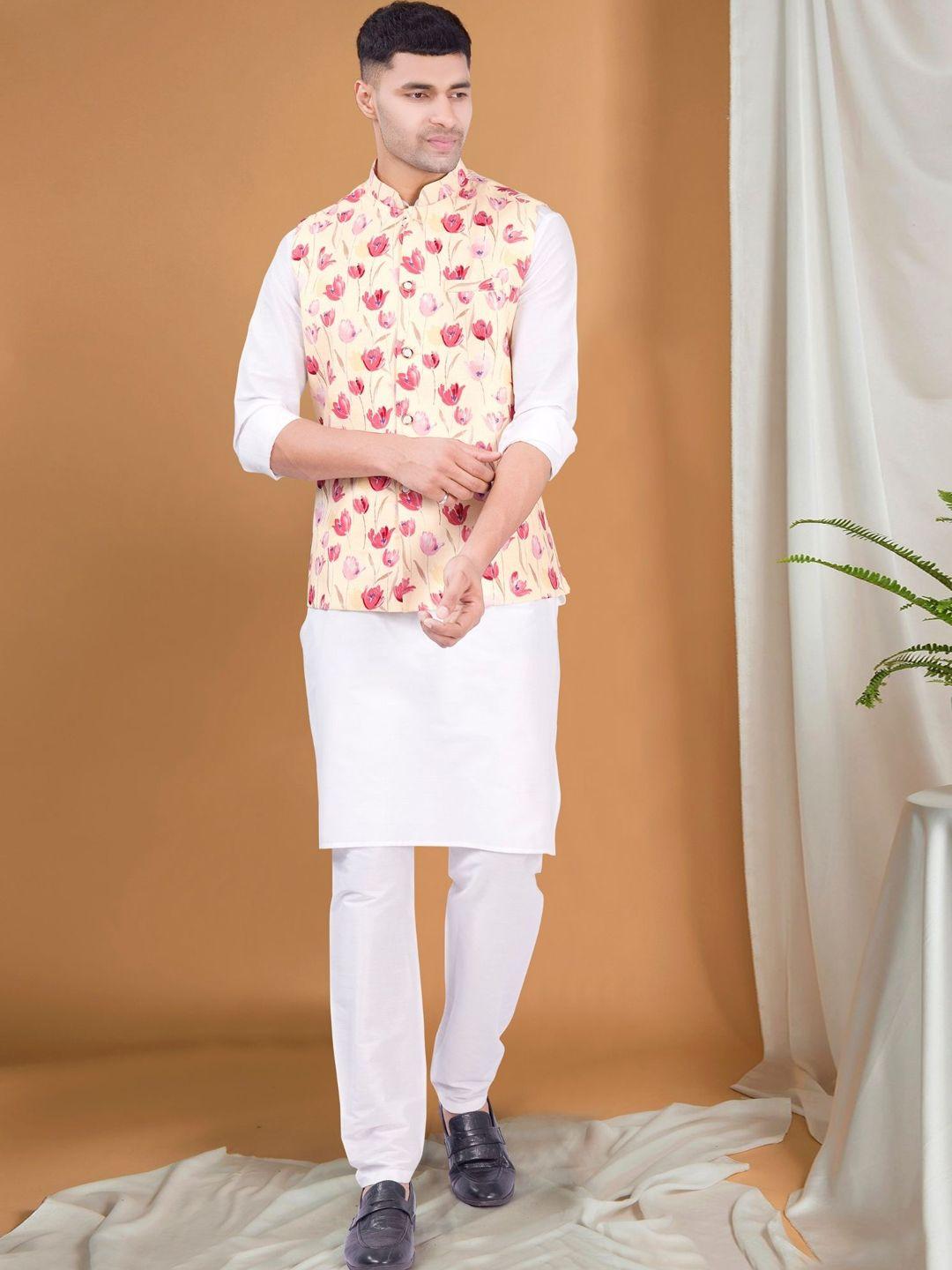 shiwam ethnix printed pure cotton nehru jacket
