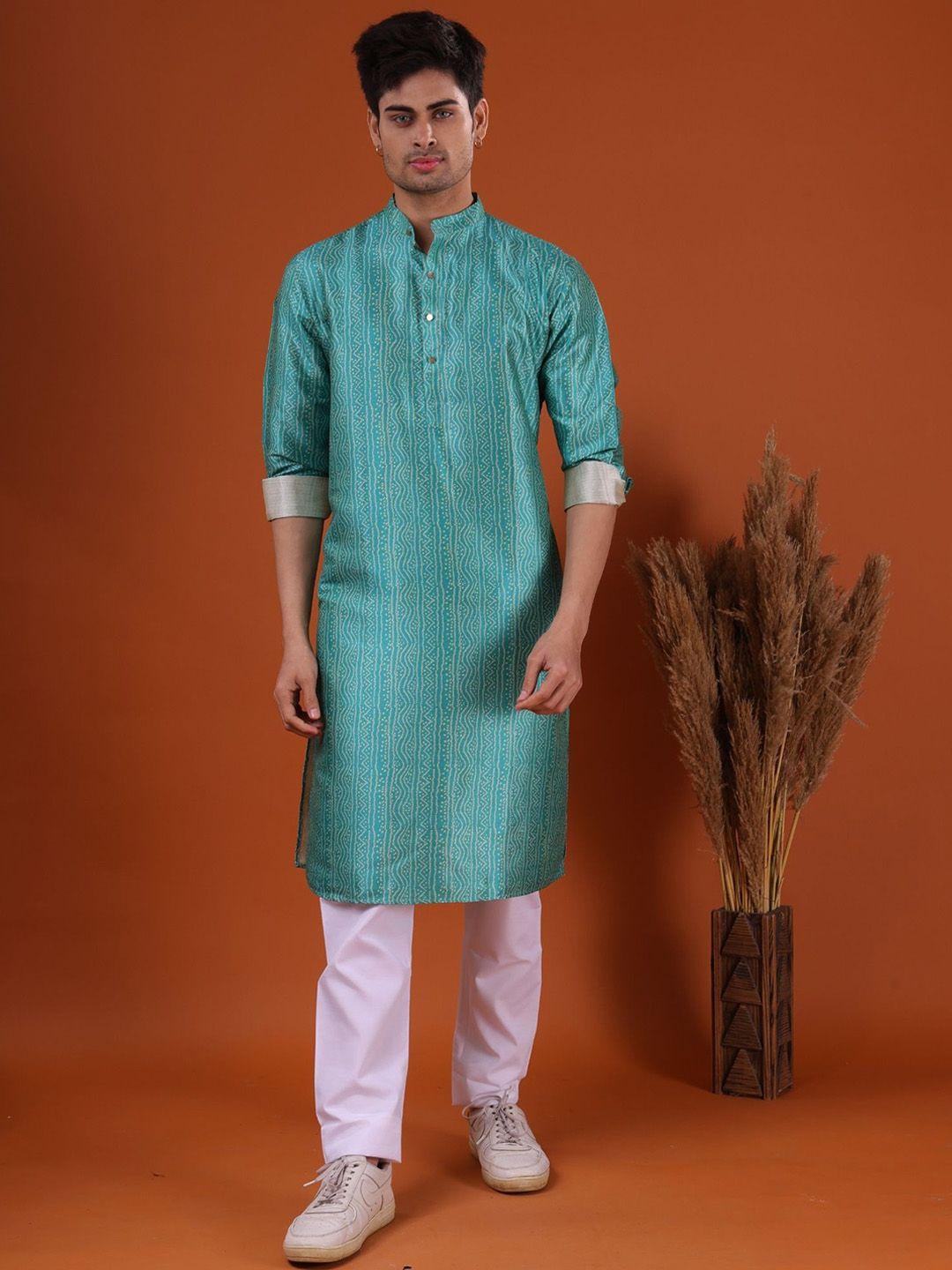 shiwam ethnix bandhani printed regular kurta with pyjamas