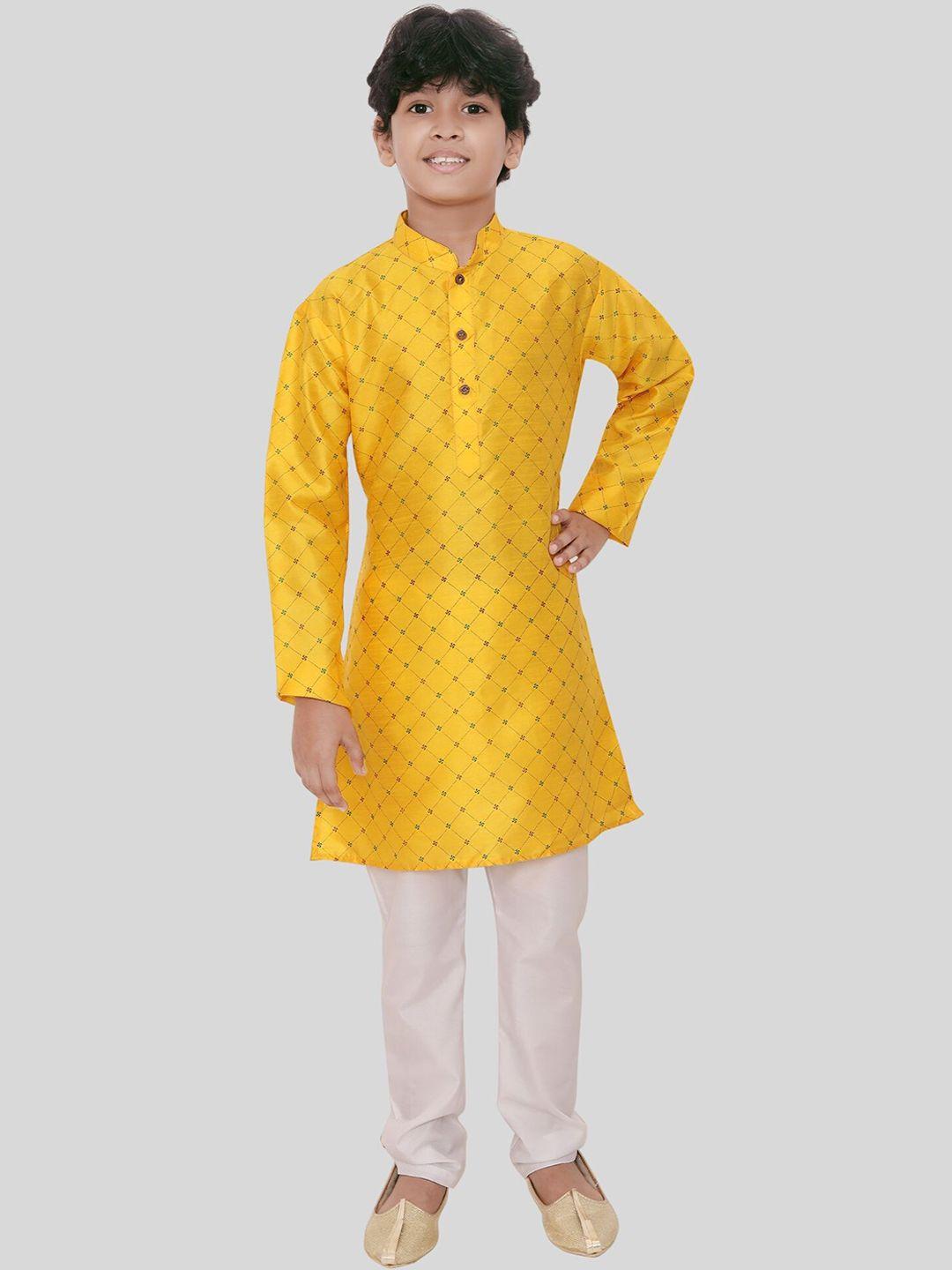 shiwam ethnix boys checked straight kurta