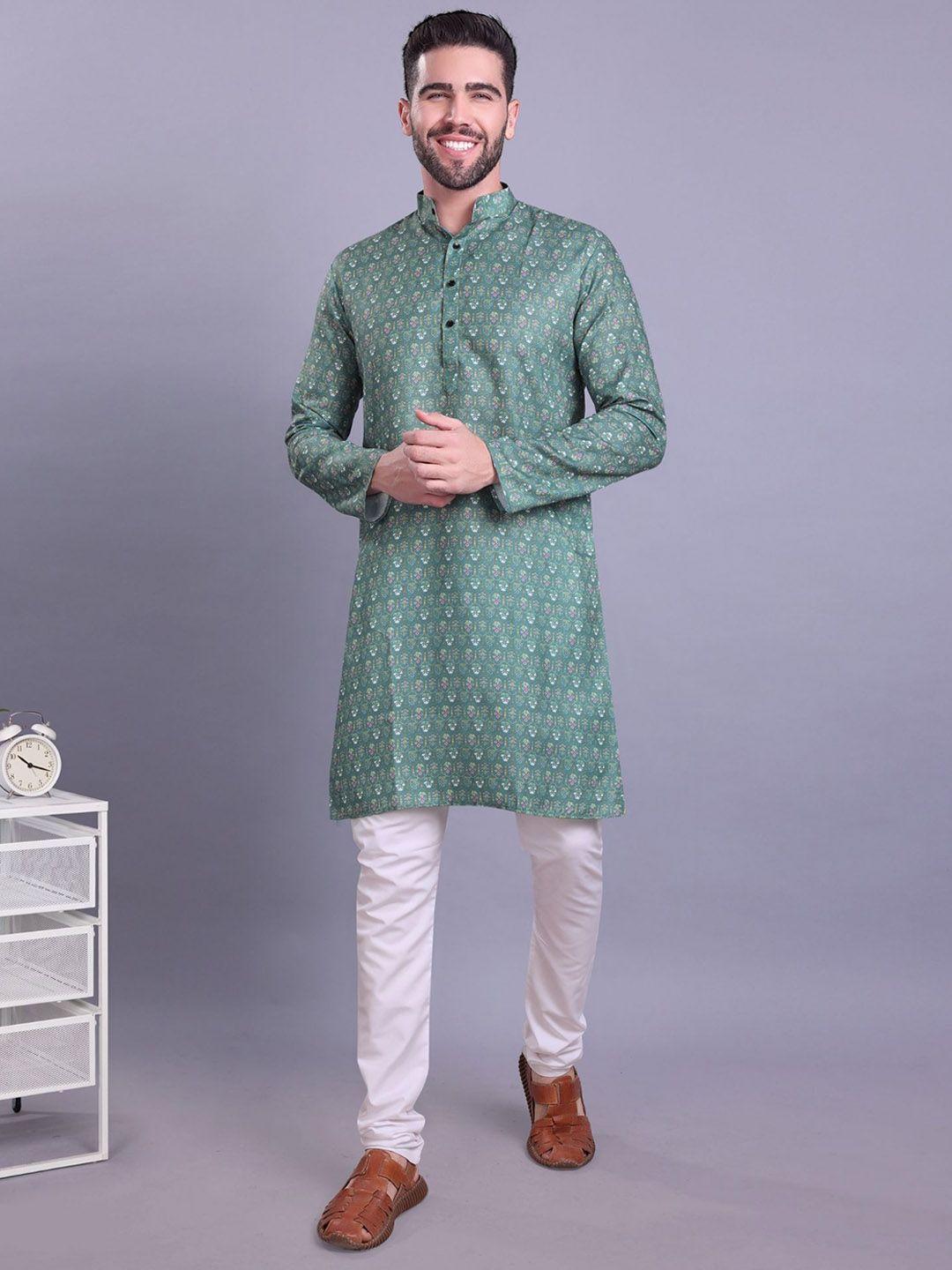 shiwam ethnix floral printed mandarin collar kurta