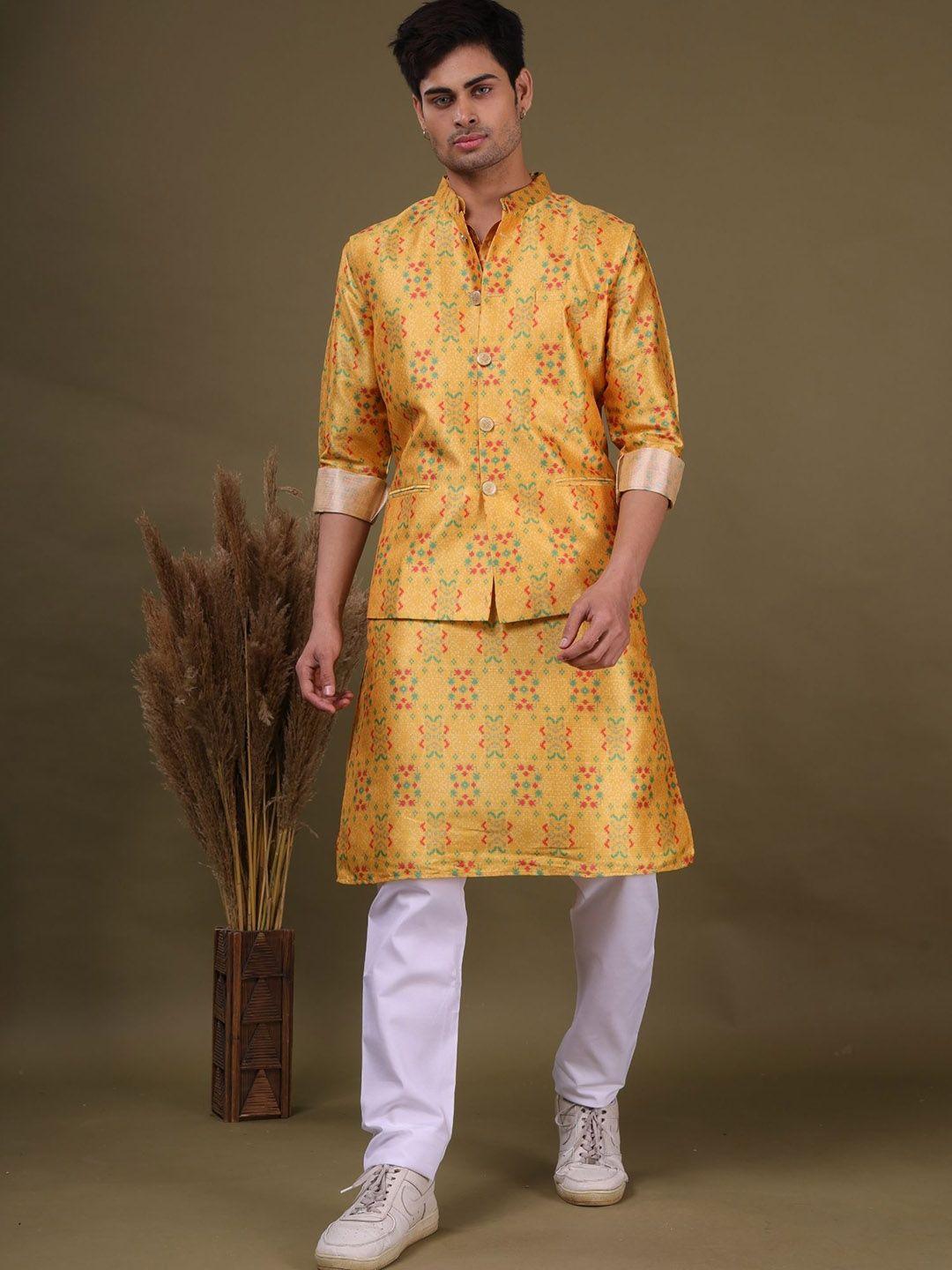 shiwam ethnix men ethnic motifs printed regular kurta with pyjamas