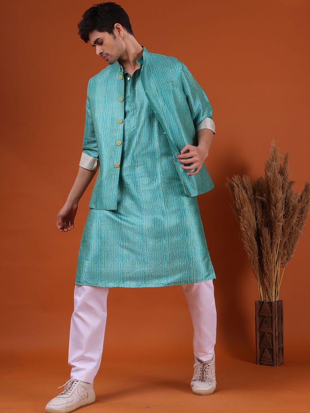 shiwam ethnix men printed regular kurta with pyjamas