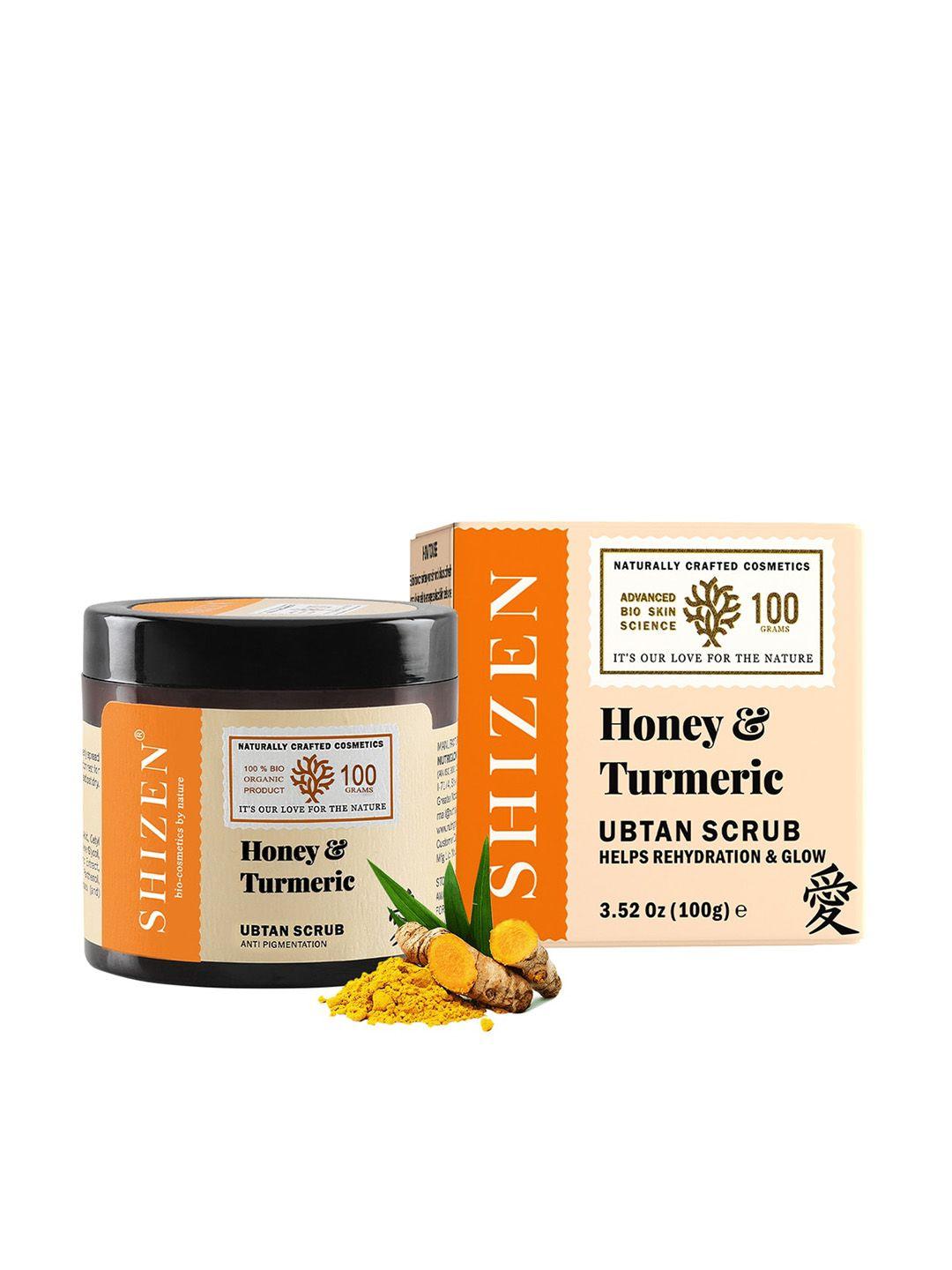 shizen honey & turmeric ubtan scrub for anti-pigmentation - 100 g