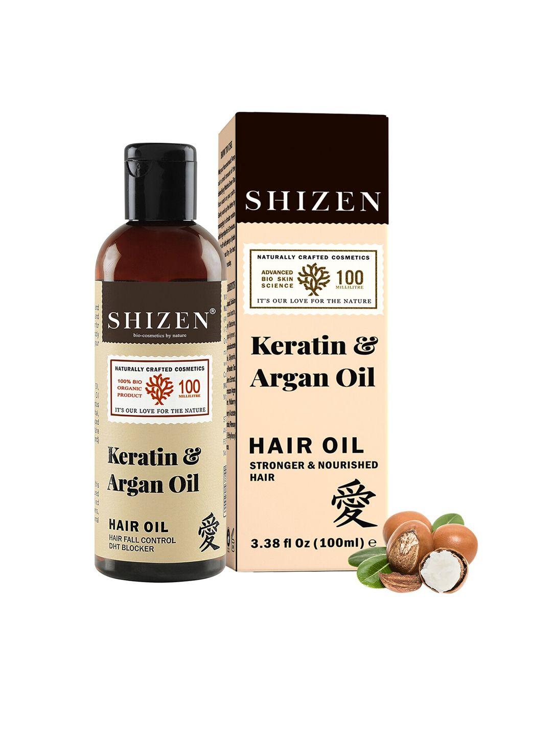 shizen keratin & argan hair oil for hair fall control with dht blockers - 100ml