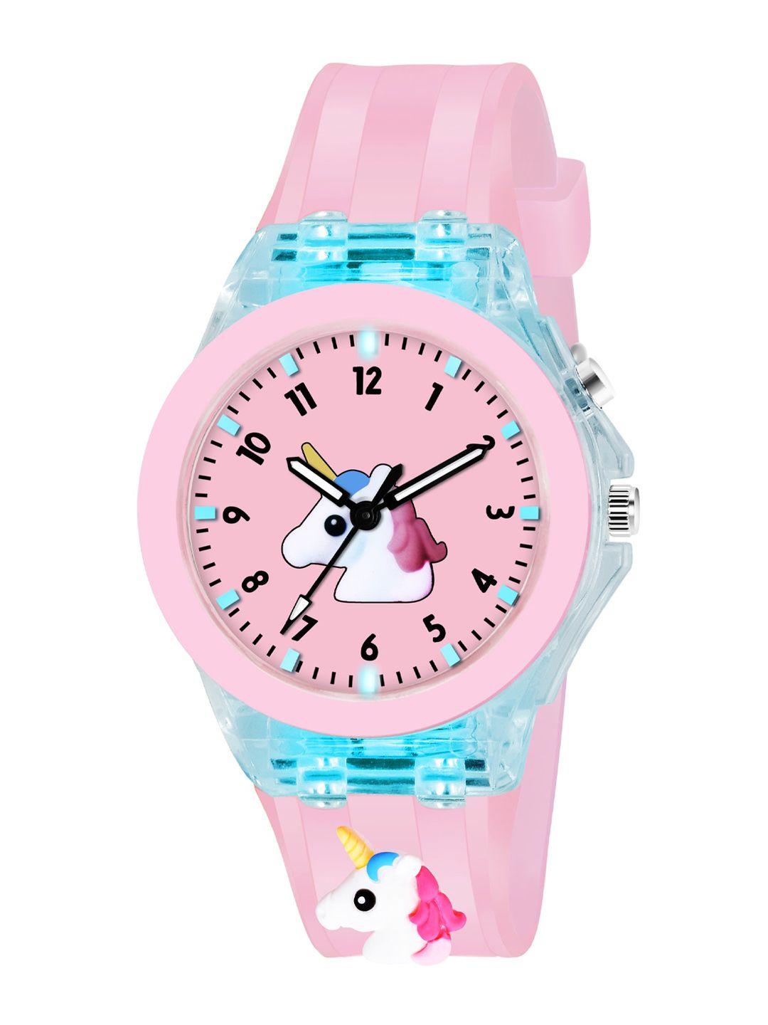 shocknshop printed dial & straps scratch resistant analogue watch led unicorn 327