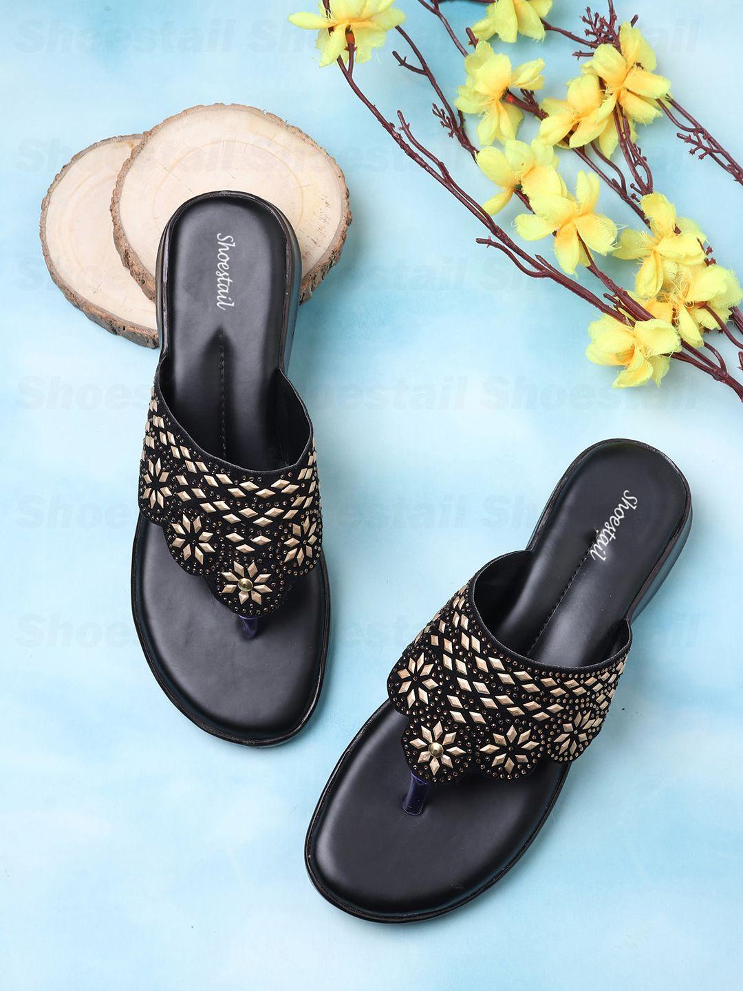 shoestail women embellished open toe flats
