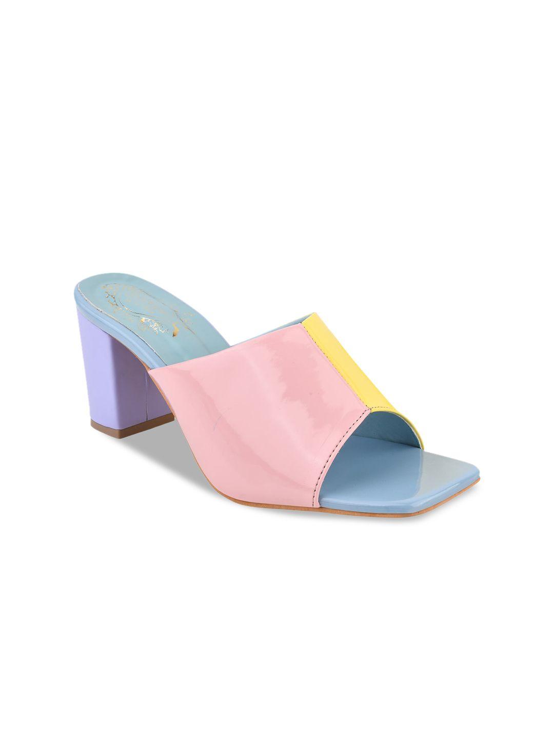 shoetopia girls colourblocked block heels