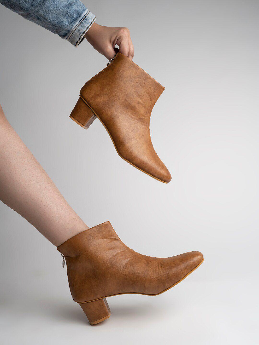 shoetopia girls mid top square toe block heel regular boots