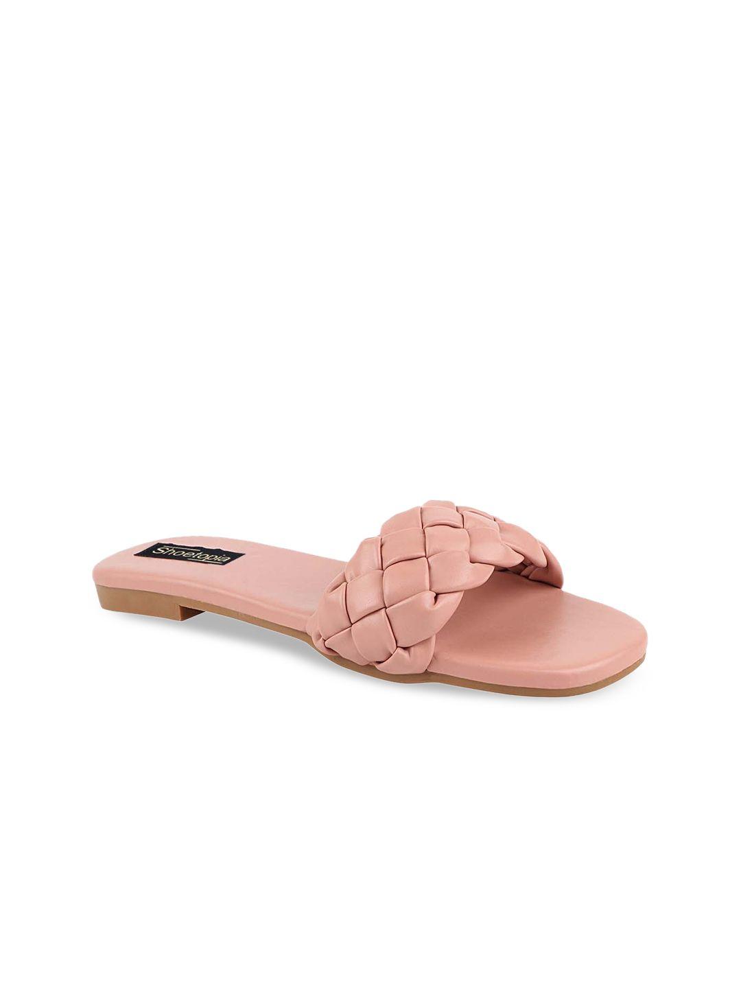 shoetopia girls peach-coloured open toe flats