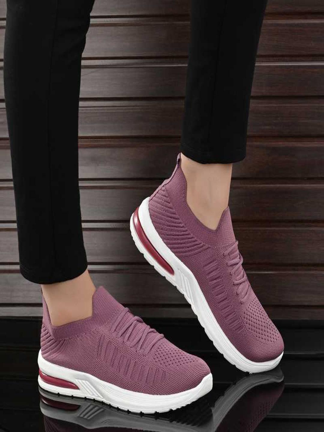 shoetopia girls purple woven design sneakers